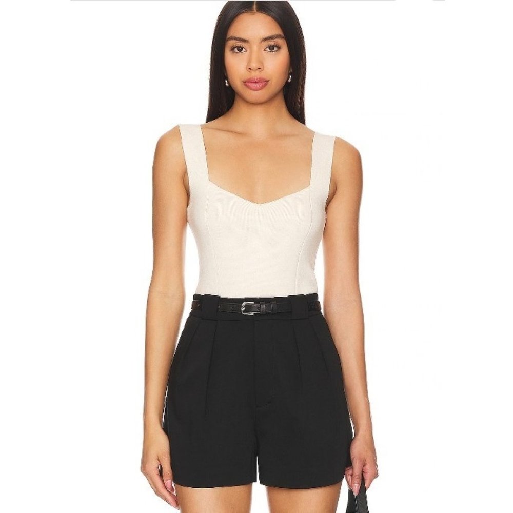 Revolve Sophie Rue Elys Sleeveless Bodysuit Beige Medium NWT